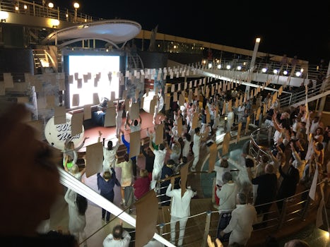 The White Night party out on the deck -- late night, a little chilly, but l