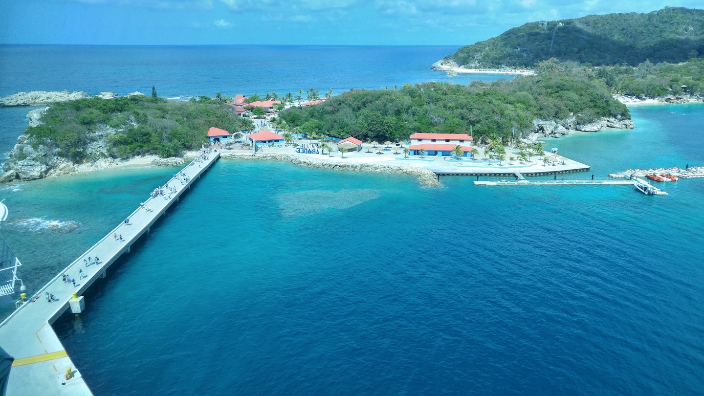 Labadee - view from our panoramic oceanview room Deck 12