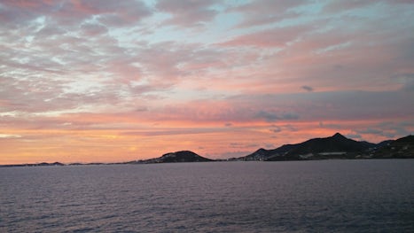 Sunset leaving St. Maarten