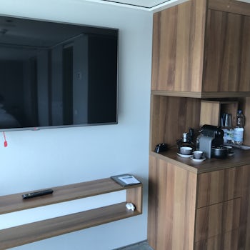 Owner's one bedroom suite, with its own coffee maker (Nespresso machine