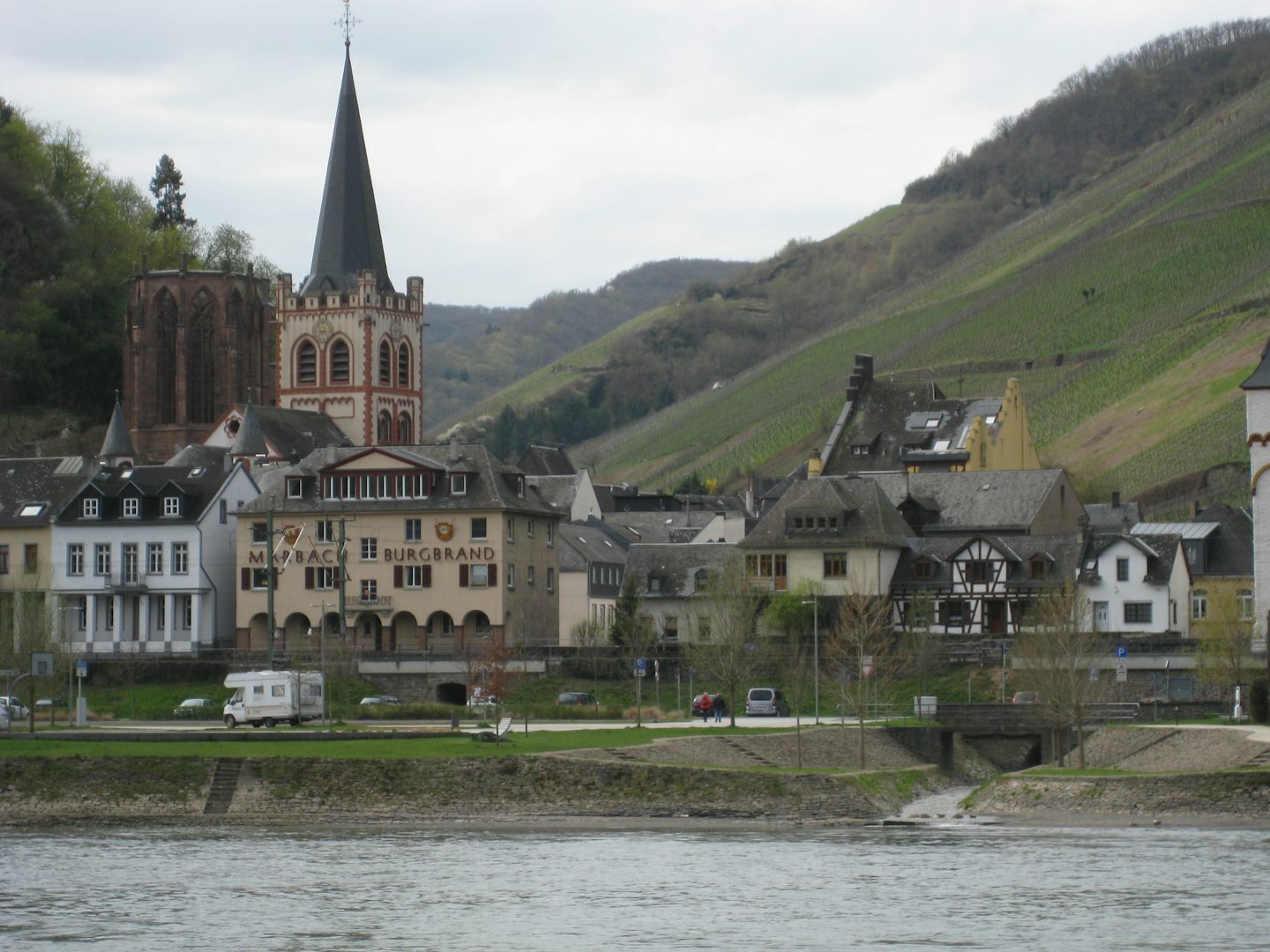 View from ship, sailing down the Rhine River