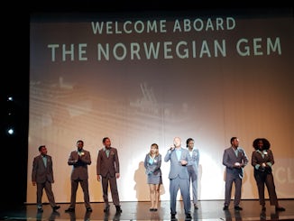 welcome aboard show in the first night at the theatre , the recreation grou