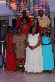 Some of my husband's family members that took pictures at the glass sta