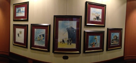Some of the cartoons in the stair landings.