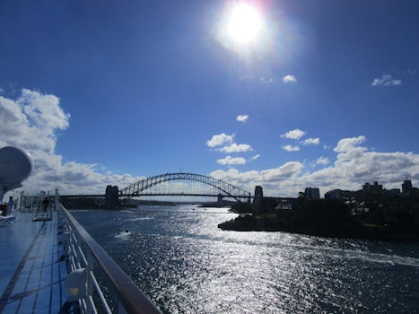 Sydney Harbour Bridge taken on RSS Voyager
