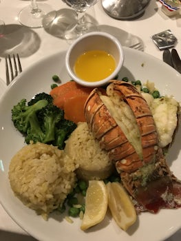 View of lobster dinner