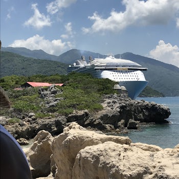 View of our ship at Labadee, Haiti