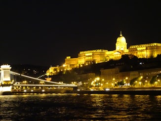 Budapest night view from ship