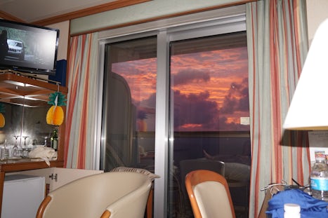 Typical shot from inside our cabin near sunset.