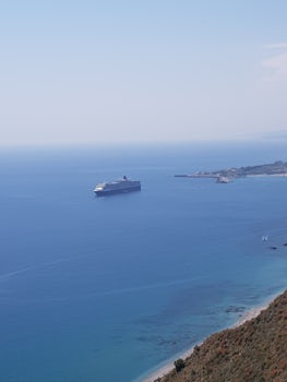 Queen Victoria at anchor off Sicily