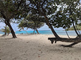 View from the shore of Tobago Cays