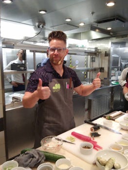 Chef Richard Blais during our cooking class.