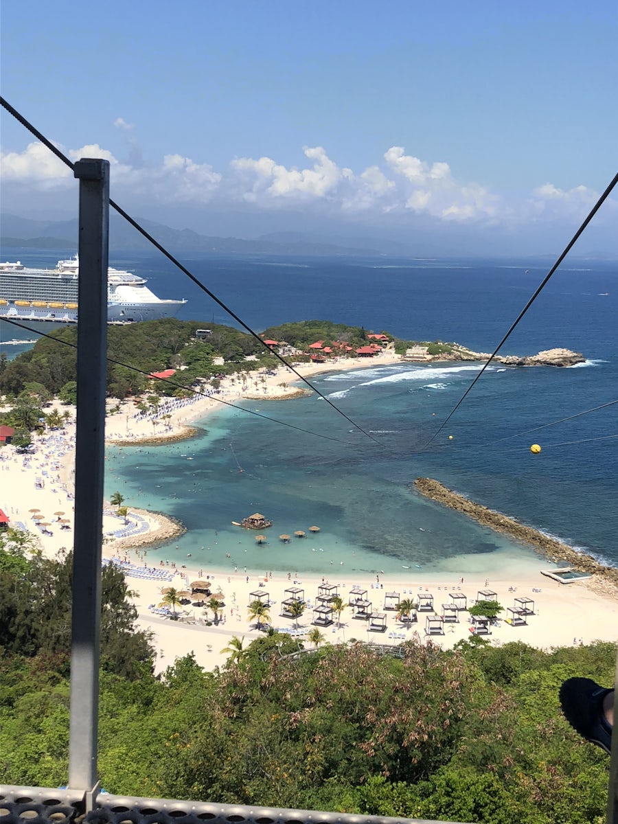 The view from the zip line at Labadee