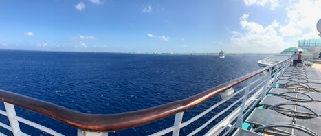 View pulling into Grand Cayman