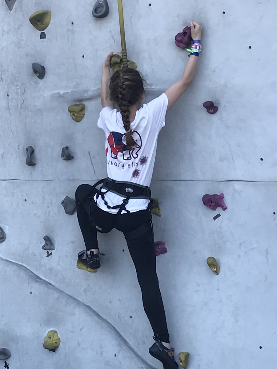 Rock climbing was challenging and a fun activity