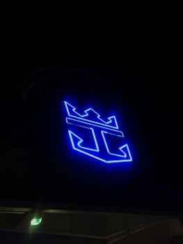 Ship logo at night