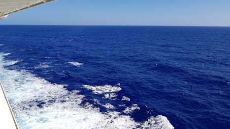 Cruising somewhere in the Pacific Ocean. The sea was some 18,000 feet deep
