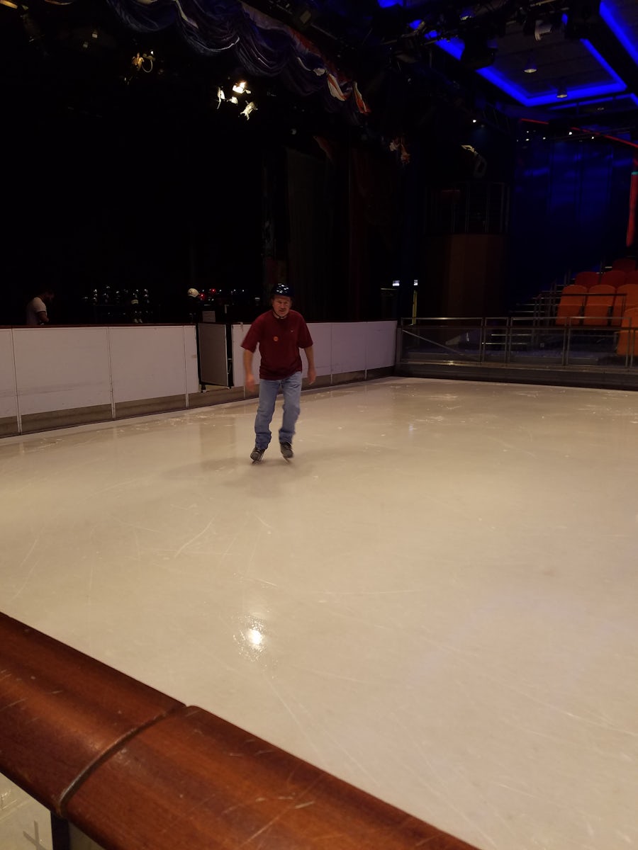 Ice skating on the ship