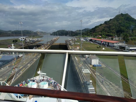 Locks of the Panama Canal leaving on the Atlantic side.