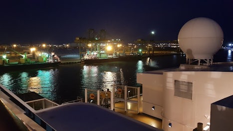 View from Deck 10 whilst in Port at Phy My. where we had Nouveau under the