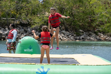 Our kids playing in the aquapark in Labadee