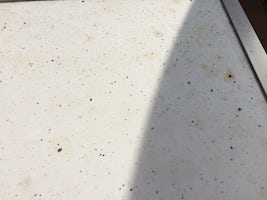 Even more dirt and soot on balcony table found in the morning.