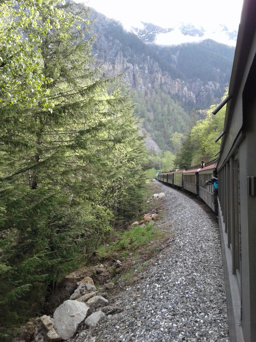 Aboard the White Pass Railway.
