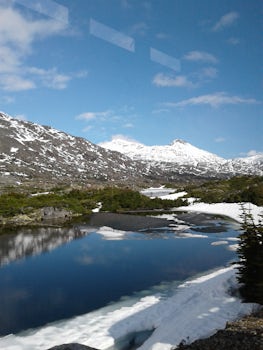 Mountain tarn (lake) from White Pass Railway.