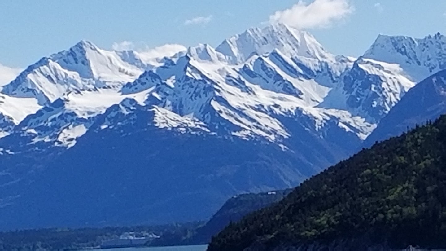 Mountain shot taken from our cabin just outside of Juneau.  Don't miss
