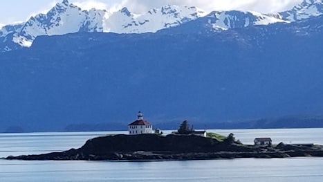 Lighthouse taken from cabin 7196 between Juneau and Skagway AK