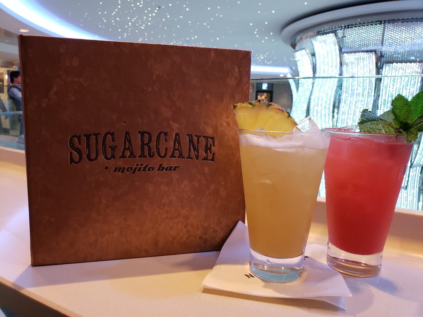 Sugarcane was a great spot for before dinner drinks and people watching