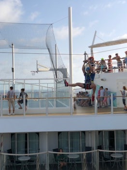 Zip line on the ship