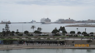 Palma Mallorca Harbor with MSC Fantasia in the background
