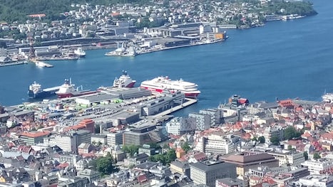 View from top of funicular railway in Bergen
