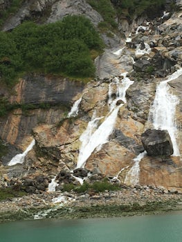 One of many waterfalls we saw on the way to Dawes Glacier