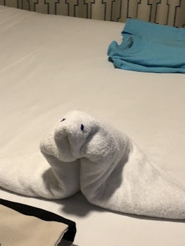 Manatee!
Great creatures were created by our awesome room attendant.