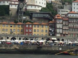Oporto as seen from a riverboat.
