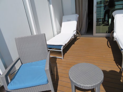 Extended balcony allows for 2 lounges, 2 chairs and a table