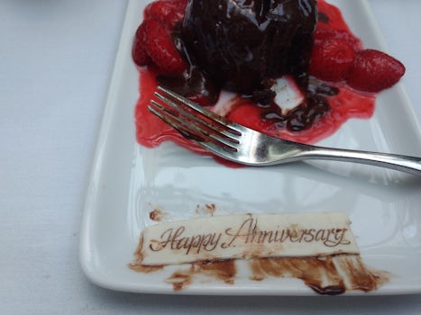 They dessert that our waiter gave us for our anniversary