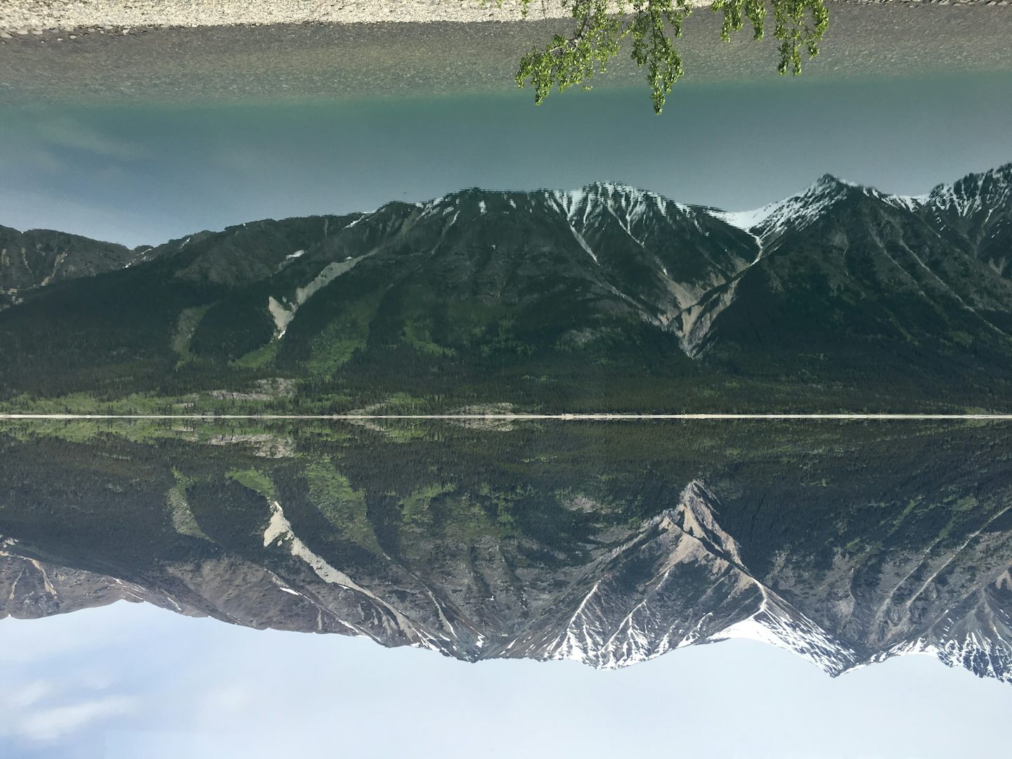 Reflection on Lake Bennet in the Yukon
