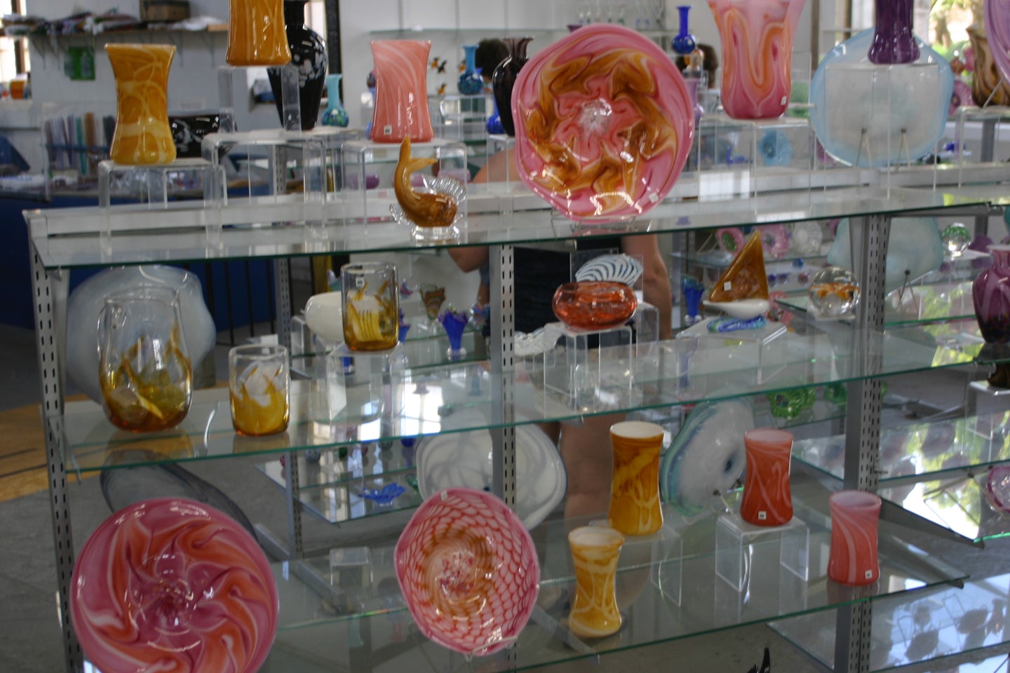 Hand blown glass for sale at Glass blown shop.  Beautiful!