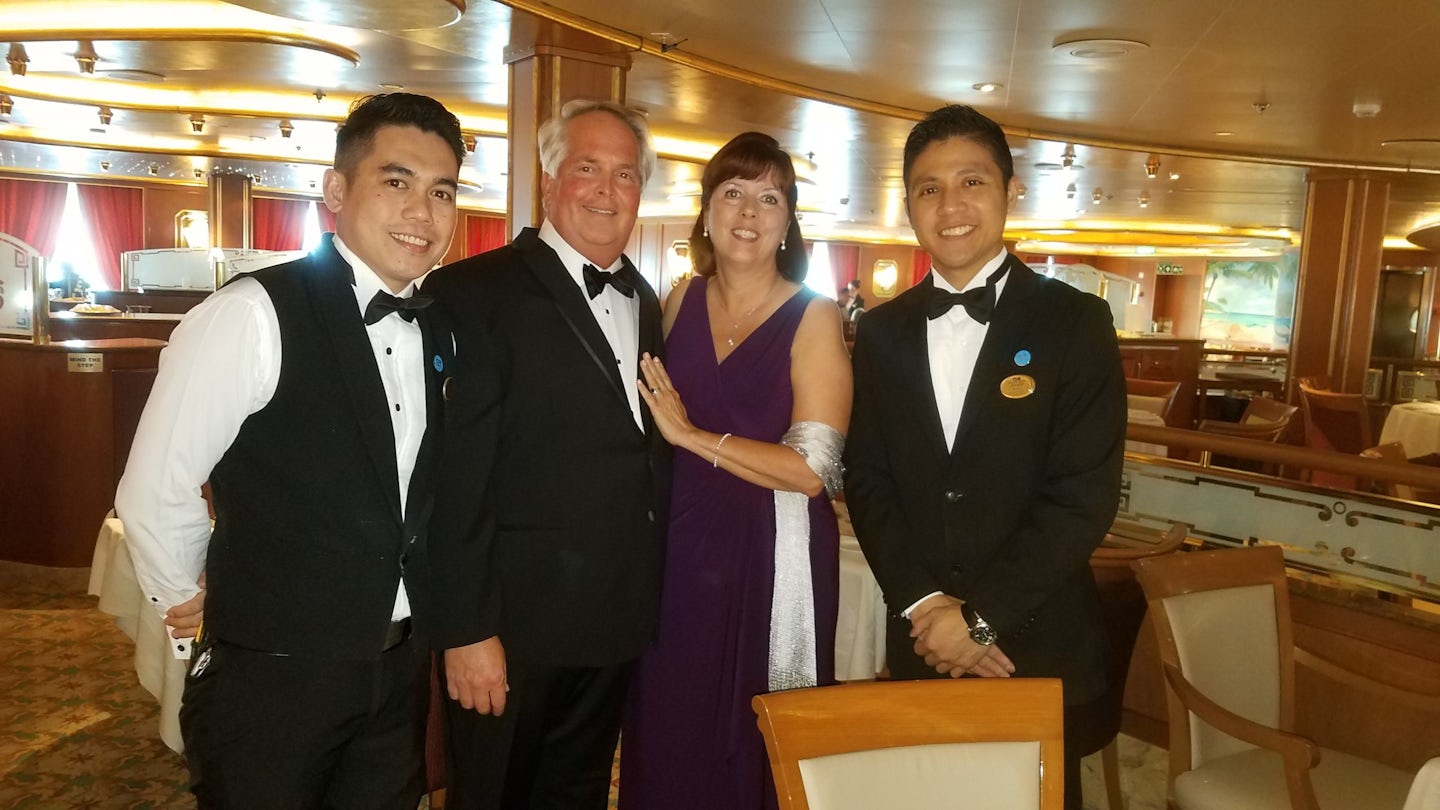 Formal night with superior servers, Alvin and Gerard/Coral Dining Room