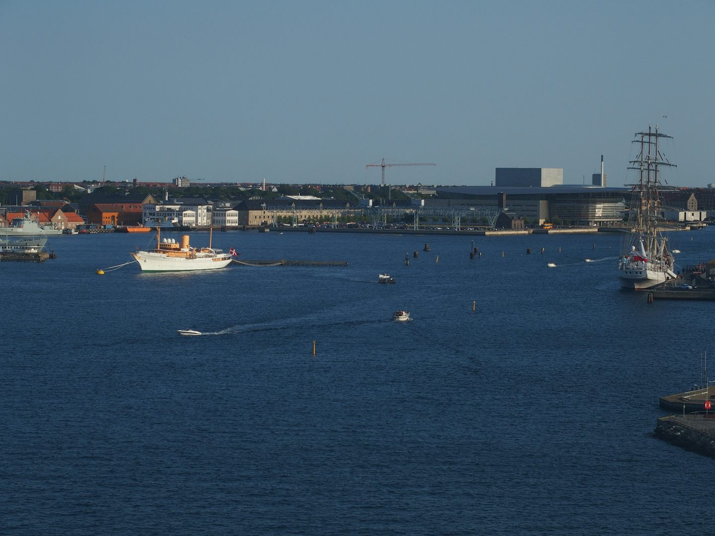 Danish Royal yacht in Copenhagen harbour