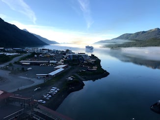 morning entry to port of Juneau--view from our balcony