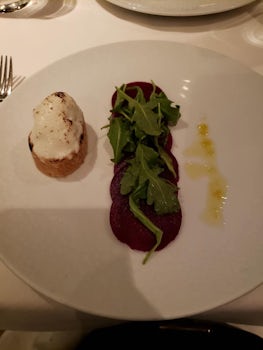 Beet and goat cheese app, Haven restaurant.