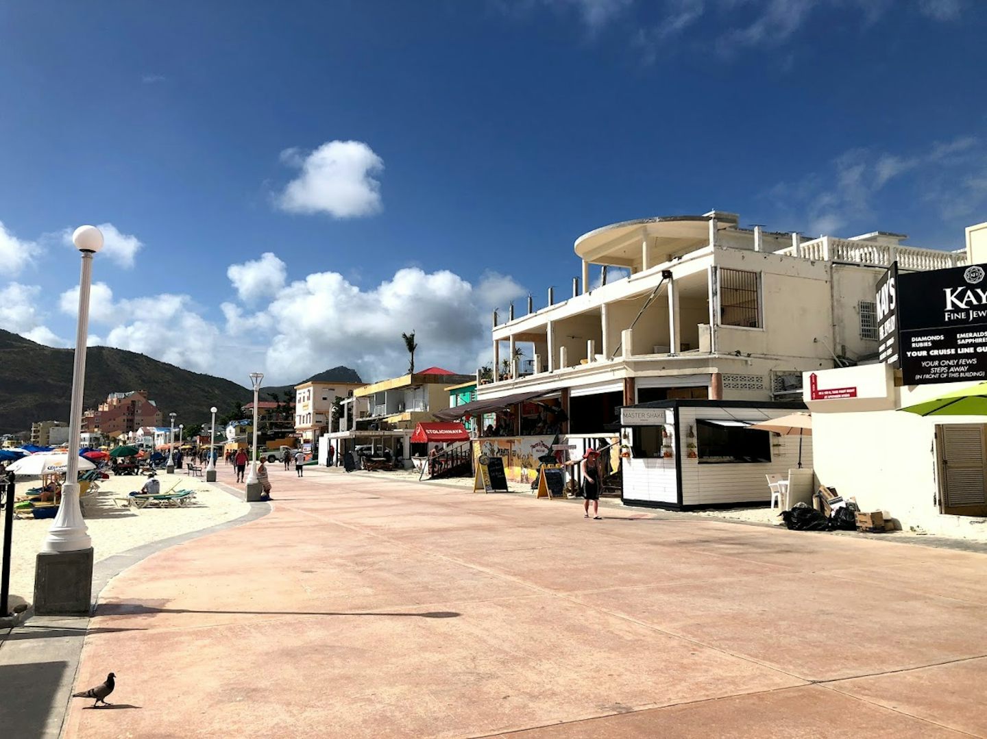 St. Maarten is still rebuilding - this is the town centre by the main beach