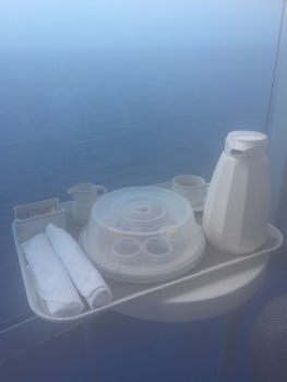 Breakfast delivered on the balcony