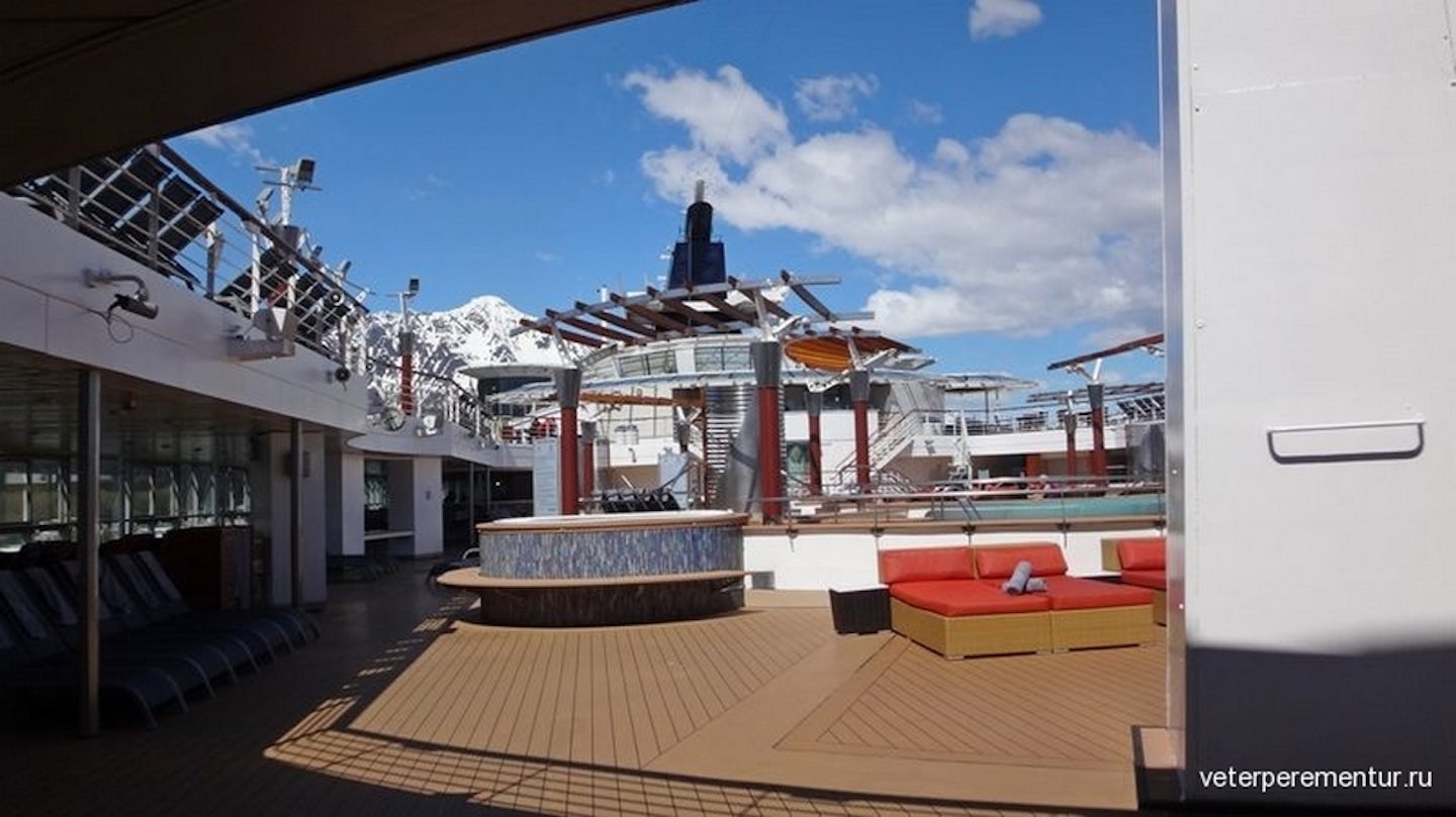 Open deck on the ship.