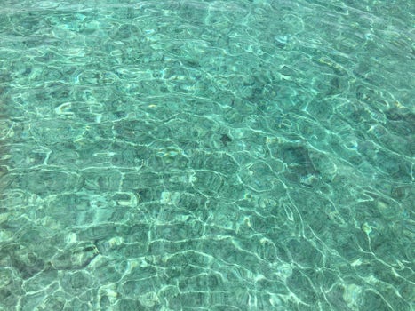 Crystal clear water at Playa Mia.
