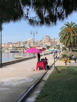 The promenade at Sarande makes for a pleasant stroll - but be careful of th